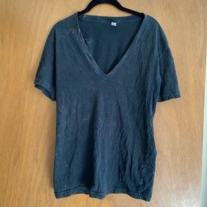 American Apparel deep v acid wash tee